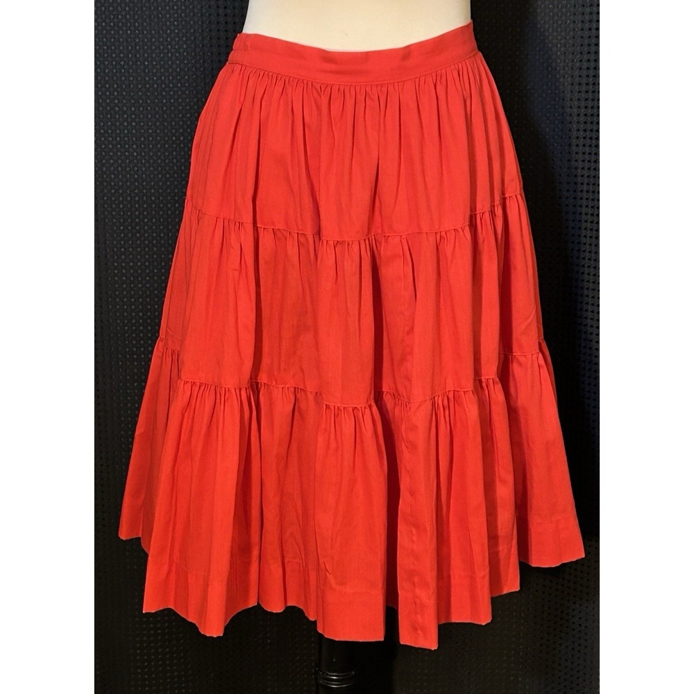 Vintage Rockmount Ranch Wear Red Western Cotton Circle Skirt S/M Waist 28